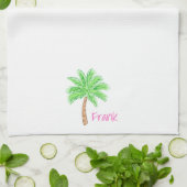 Preppy Palm Tree gepersonaliseerd Theedoek (Gevouwen)