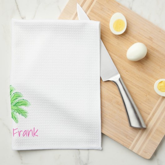 Preppy Palm Tree gepersonaliseerd Theedoek (Quarter Fold)