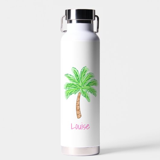 Preppy Palm Tree Personalized  Waterfles (Voorkant)