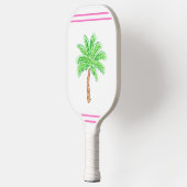Preppy Palm Tree Roze Strepen Pickleball Paddle (Links)