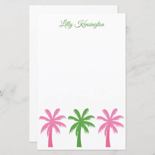 Preppy Palm Trees - Aangepaste schrijfkunst (Voorkant / Achterkant)