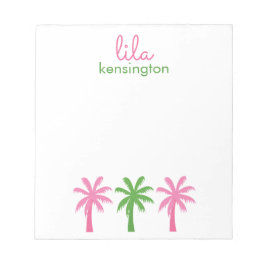 Preppy Palm Trees Gepersonaliseerd Notitieblok