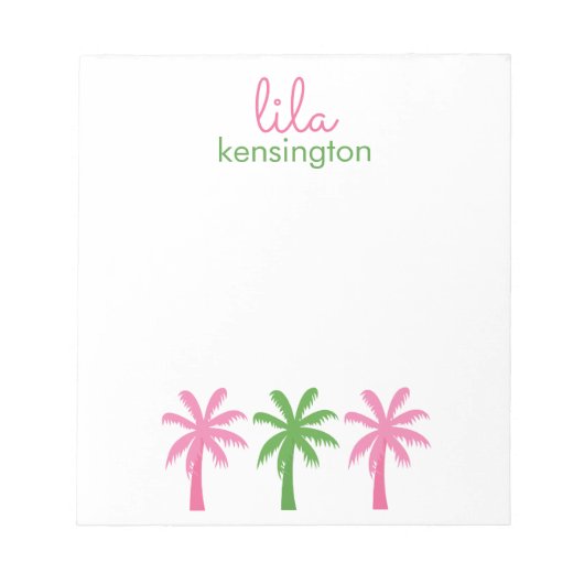 Preppy Palm Trees Gepersonaliseerd Notitieblok (Voorkant)