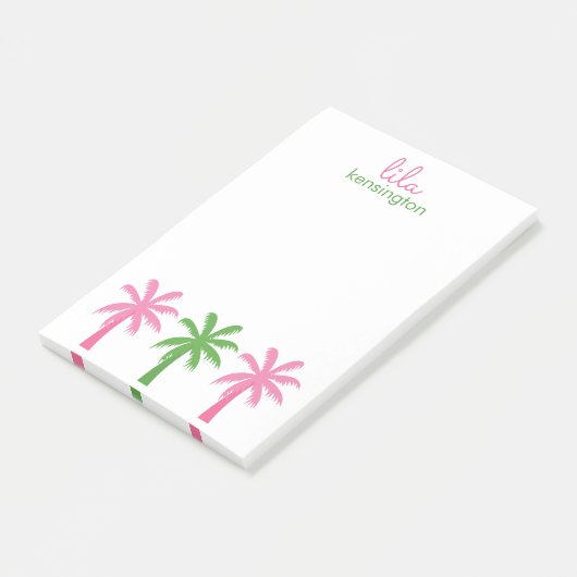 Preppy Palm Trees Gepersonaliseerde Post-it Notiti Post-it® Notes (Schuin)