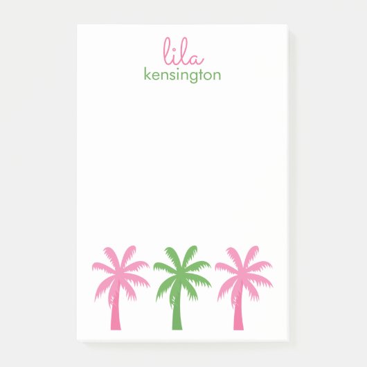 Preppy Palm Trees Gepersonaliseerde Post-it Notiti Post-it® Notes (Voorkant)