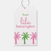 Preppy Palm Trees Personalized Gift Labels Cadeaulabel (Voorkant)