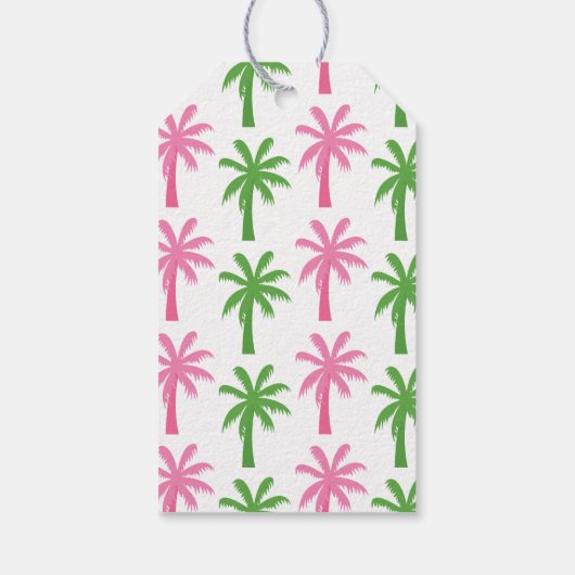 Preppy Palm Trees Personalized Gift Labels Cadeaulabel (Achterkant)