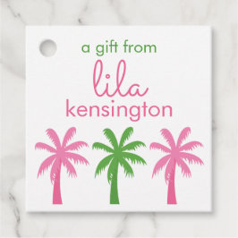 Preppy Palm Trees Personalized Gift of Favor Tags Bedankjes Labels