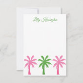 Preppy Palm Trees Persoonlijke Nota Kaarten (Voorkant)