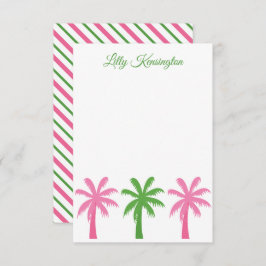Preppy Palm Trees Persoonlijke Nota Kaarten