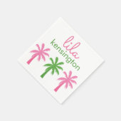 Preppy palmbomen gepersonaliseerde feestservetten servet (Hoek)