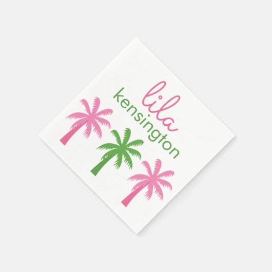 Preppy palmbomen gepersonaliseerde feestservetten servet (Hoek)