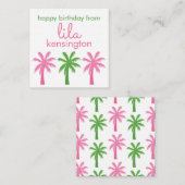 Preppy palmbomen gepersonaliseerde geschenkbijlage notitiekaartje (Voorkant / Achterkant)