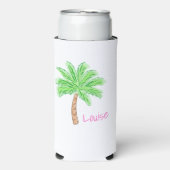 Preppy Palmboom Tropisch Meisjesweekend Op Maat Seltzer Blikjeskoeler (Seltzer Voorkant)