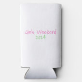 Preppy Palmboom Tropische Meisjes Weekend Custom Seltzer Blikjeskoeler (Achterkant)