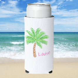 Preppy Palmboom Tropische Meisjes Weekend Maatwerk Seltzer Blikjeskoeler
