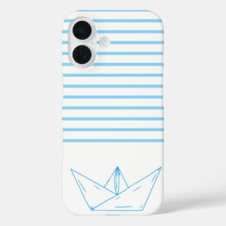 Preppy Paper Sailboat iPhone 16 Hoesje
