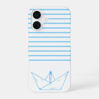 Preppy papieren zeilboot iPhone 16 hoesje
