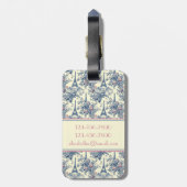 Preppy Parijse toiletmonogram Bagagelabel (Achterkant verticaal)