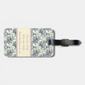 Preppy Parijse toiletmonogram Bagagelabel (Achterkant horizontaal)