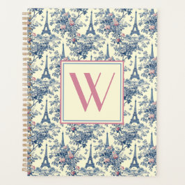 Preppy Parijse toiletmonogram Planner