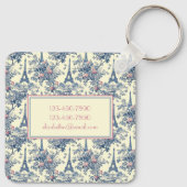 Preppy Parijse toiletmonogram Sleutelhanger (Achterkant)