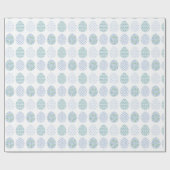Preppy Pasen Blauw en Groen Hortensia Bow Trellis Cadeaupapier (Vlak)