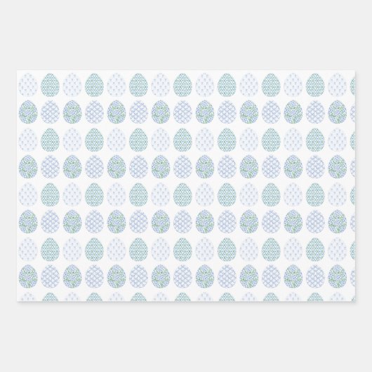 Preppy Pasen Blauw en Groen Hortensia Bow Trellis Inpakpapier Vel (Voorkant 2)