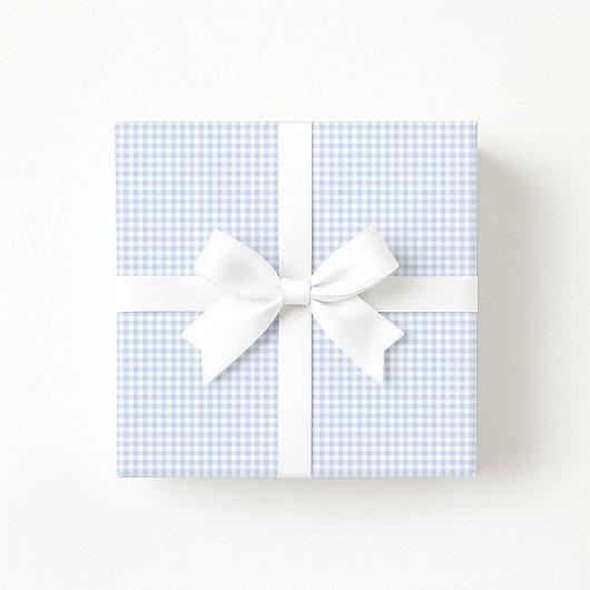 Preppy Pastel blue Gingham Wrapping Paper Cadeaupapier