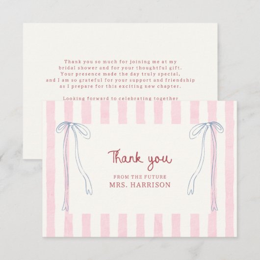 Preppy Pastel Bruidsfeestje Zomerfeest Bedankkaart (Voorkant / Achterkant)