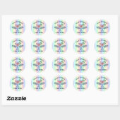 Preppy Pastel Eindfeest Team Bruid Bachelorette Ronde Sticker (Vel)