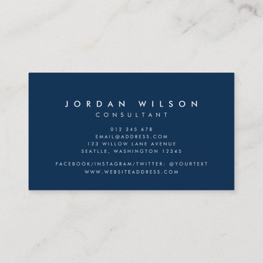 Preppy Pastel Geel en White Stripes Blue Visitekaartje (Achterkant)