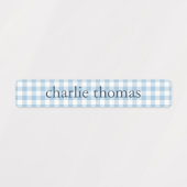 Preppy Pastel Gingham Kindernaam Labels (Design 1)