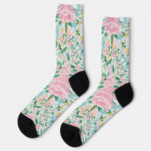 Preppy Pastel Kerstboom Soks Sokken (Links)