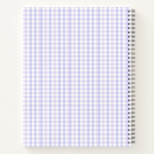 Preppy & Pastel Lavender Gingham Notitieboek (Achterkant)