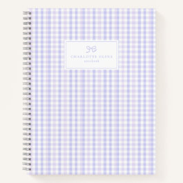 Preppy & Pastel Lavender Gingham Notitieboek