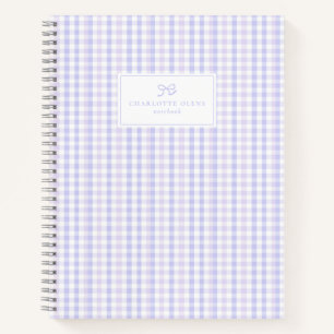 Preppy & Pastel Lavender Gingham Notitieboek