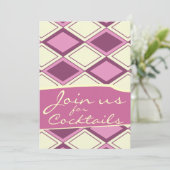 Preppy Pastel Pink Argyle Retro Modern Patroon Kaart (Staand voorkant)