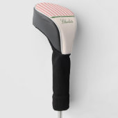 Preppy Pastel Roze Gestreepte Golfheadcover (Schuin)