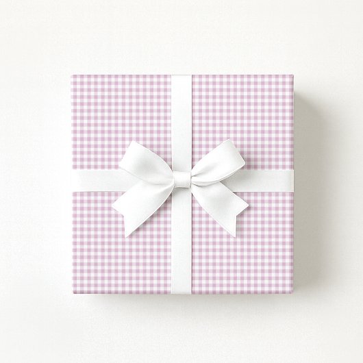 Preppy pastel roze / lila geruite inpakpapier