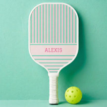 Preppy Pastel Roze Mint Strepen Gepersonaliseerd