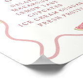 Preppy Pastel Roze Strepen Dessert Bar Poster (Hoek)