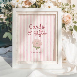 Preppy Pastel Roze Strepen Kaarten & Geschenken Poster