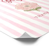 Preppy Pastel Roze Strepen Kaarten & Geschenken Poster (Hoek)