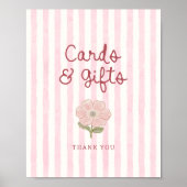 Preppy Pastel Roze Strepen Kaarten & Geschenken Poster (Voorkant)