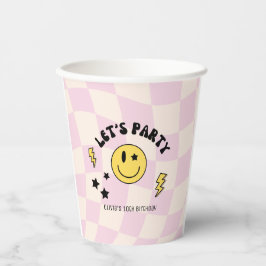 Preppy Pastel Roze Y2K Retro Verjaardag Papieren B Bekers
