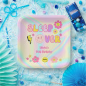 Preppy Pastel Roze Y2K Slaap Over Verjaardag Papieren Bordje (Feest)