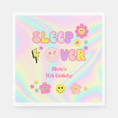 Preppy Pastel Roze Y2K Slaap Over Verjaardag Servet (Voorkant)