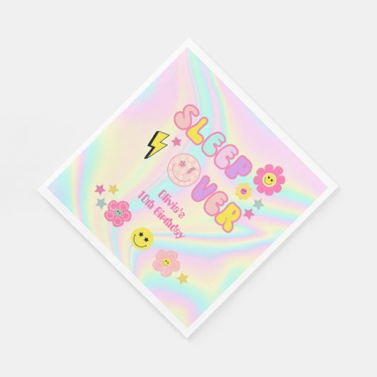 Preppy Pastel Roze Y2K Slaap Over Verjaardag Servet (Hoek)