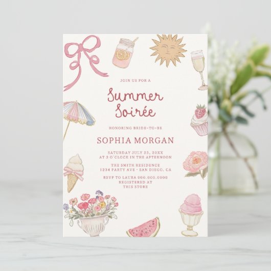 Preppy Pastel Summer Soiree Kaart (Staand voorkant)
